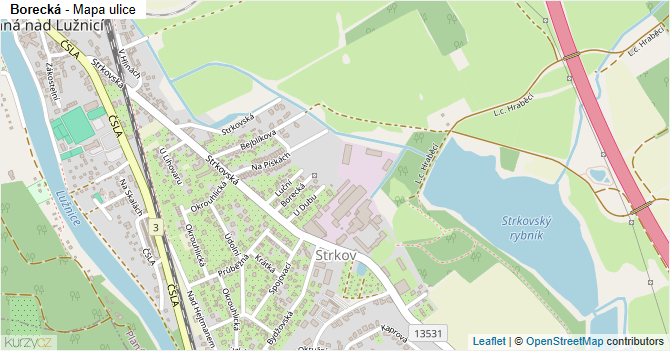 Borecká - mapa ulice
