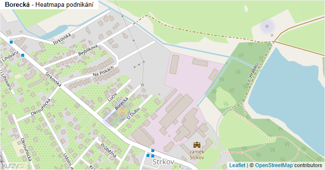 Borecká - mapa podnikání