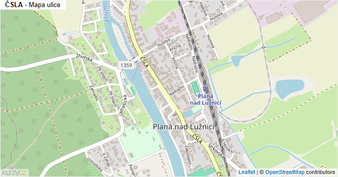 ČSLA - mapa ulice