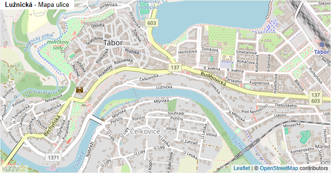 Lužnická - mapa ulice