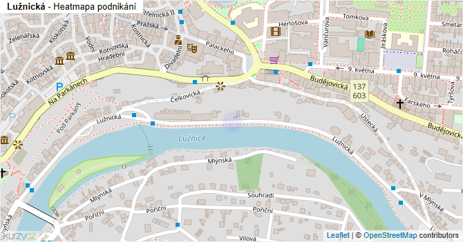 Lužnická - mapa podnikání