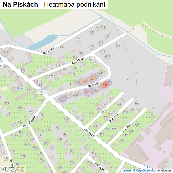 Mapa Na Pískách - Firmy v ulici.