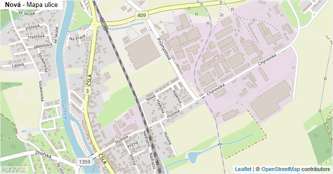 Nová - mapa ulice