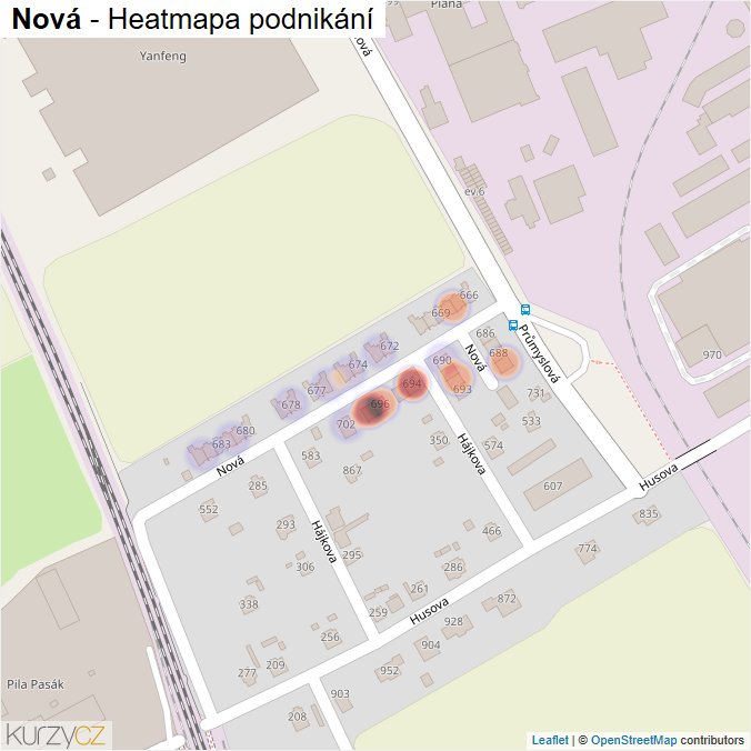 Mapa Nová - Firmy v ulici.