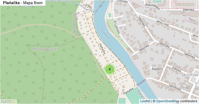 Plaňačka - mapa firem