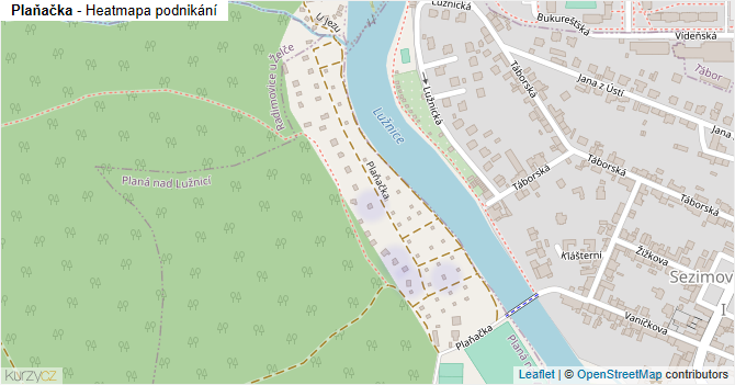 Plaňačka - mapa podnikání