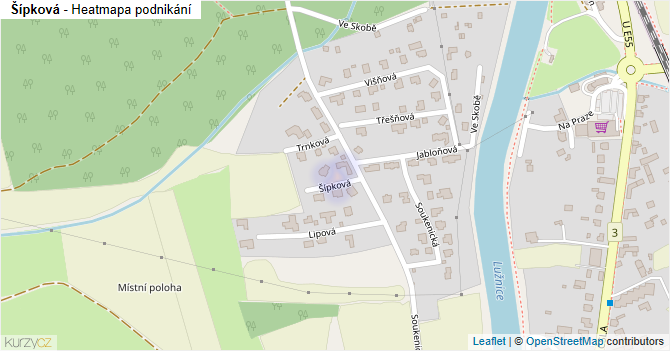 Šípková - mapa podnikání