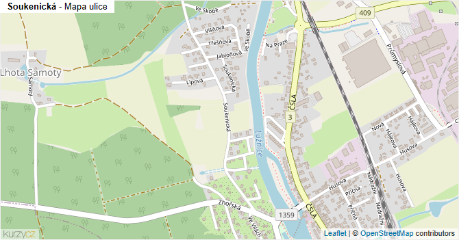 Soukenická - mapa ulice