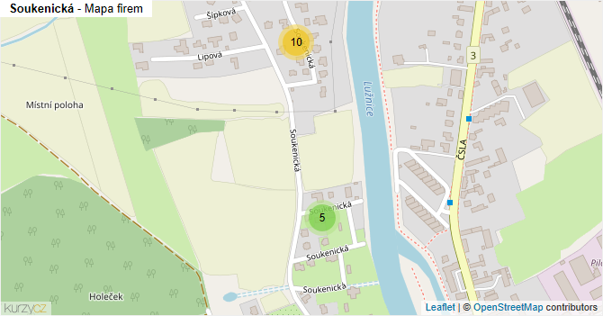 Soukenická - mapa firem
