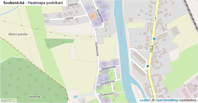 Soukenická - mapa podnikání