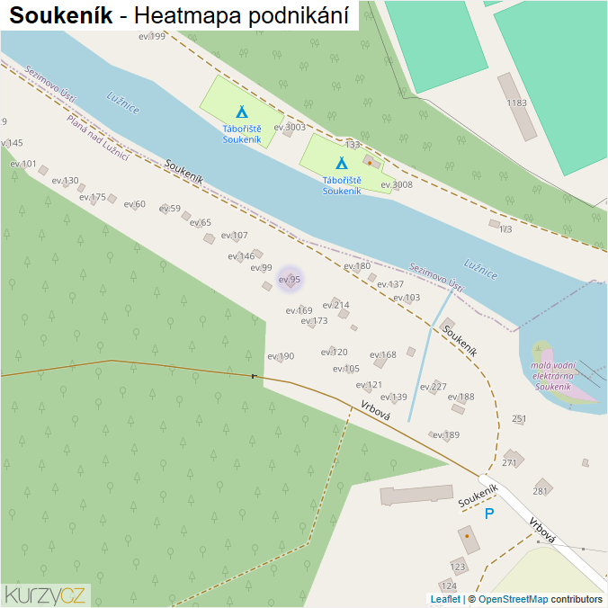 Mapa Soukeník - Firmy v ulici.