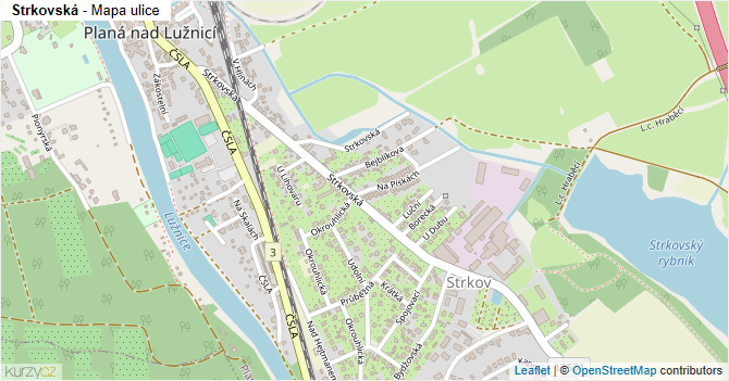 Strkovská - mapa ulice