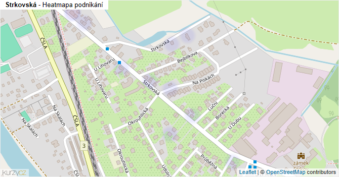 Strkovská - mapa podnikání