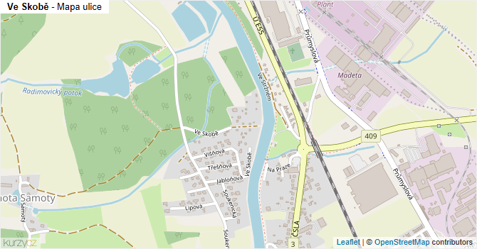 Ve Skobě - mapa ulice