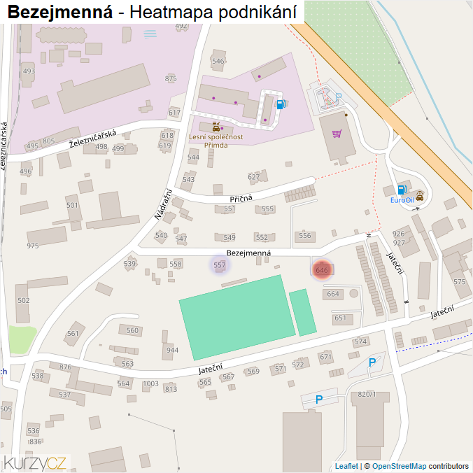 Mapa Bezejmenná - Firmy v ulici.