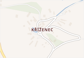 Kříženec v obci Planá - mapa části obce