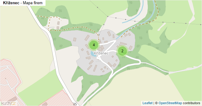 Kříženec - mapa firem
