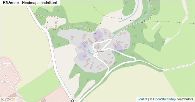 Kříženec - mapa podnikání