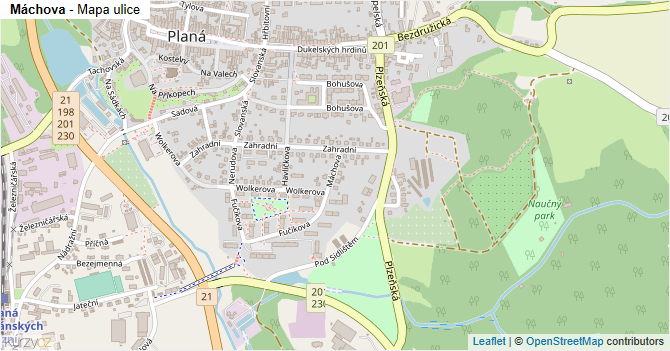Máchova - mapa ulice