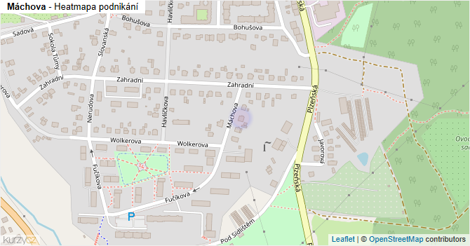 Máchova - mapa podnikání