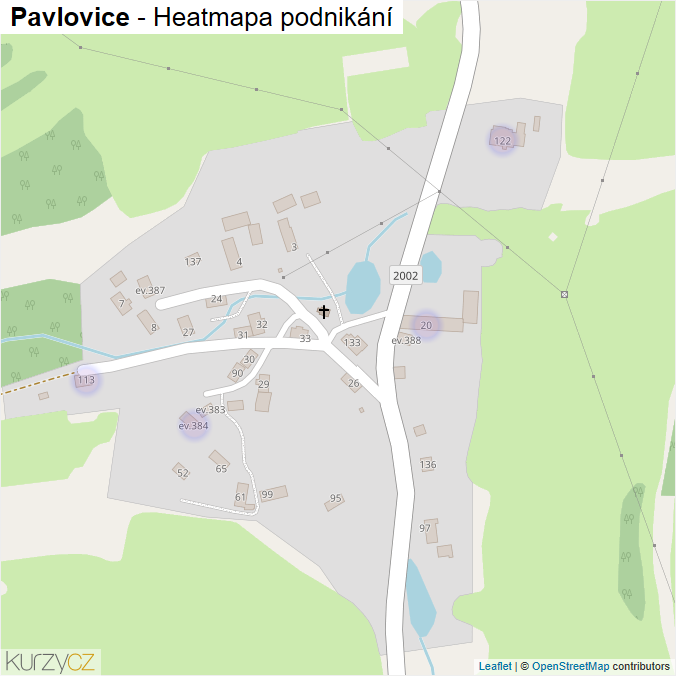 Mapa Pavlovice - Firmy v části obce.