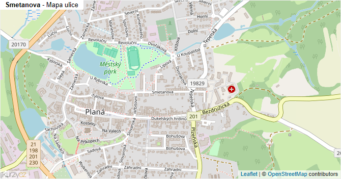 Smetanova - mapa ulice