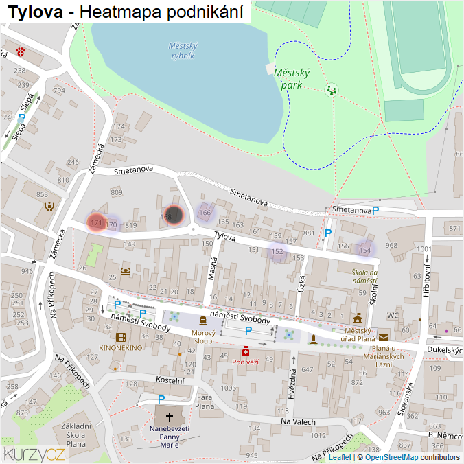 Mapa Tylova - Firmy v ulici.