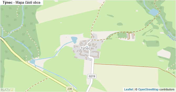 Týnec - mapa části obce