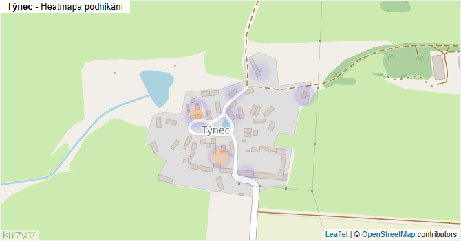 Týnec - mapa podnikání