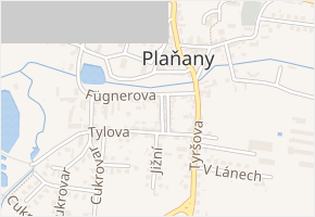 Čechova v obci Plaňany - mapa ulice