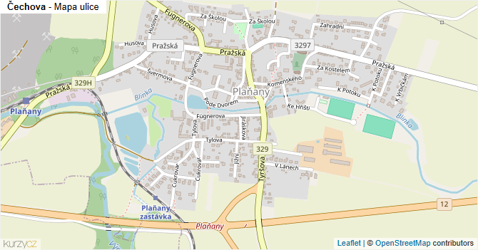Čechova - mapa ulice