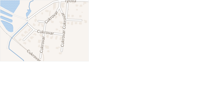Cukrovar v obci Plaňany - mapa ulice