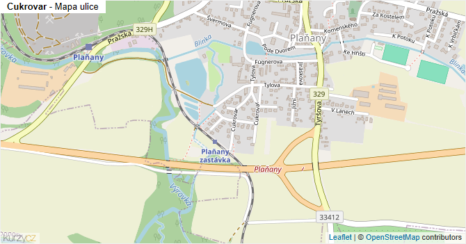 Cukrovar - mapa ulice