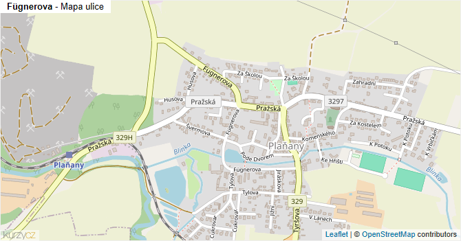 Fügnerova - mapa ulice