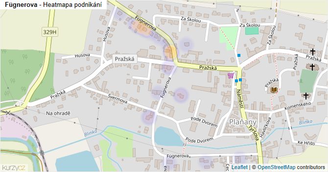 Fügnerova - mapa podnikání