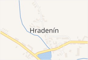 Hradenín v obci Plaňany - mapa části obce