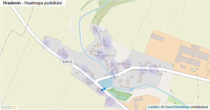 Hradenín - mapa podnikání