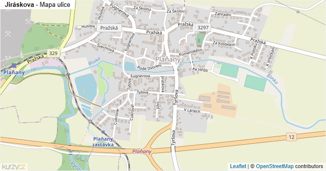 Jiráskova - mapa ulice