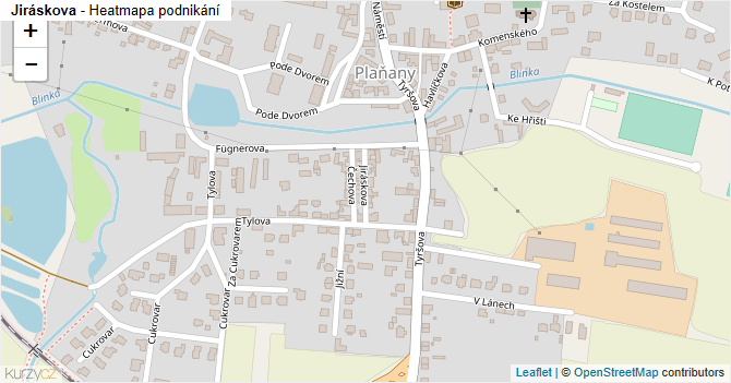 Jiráskova - mapa podnikání