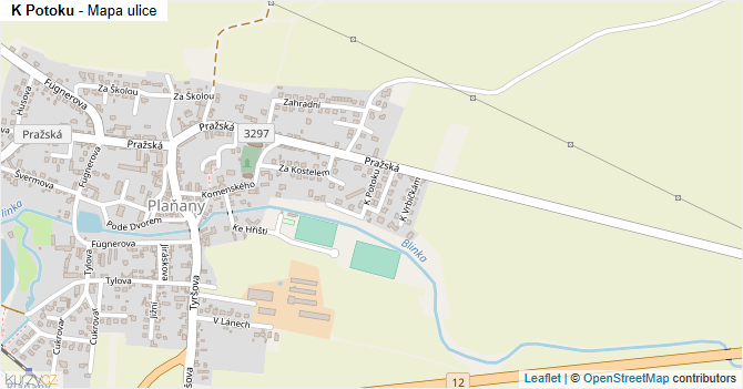 K Potoku - mapa ulice