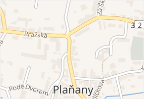 Náměstí v obci Plaňany - mapa ulice