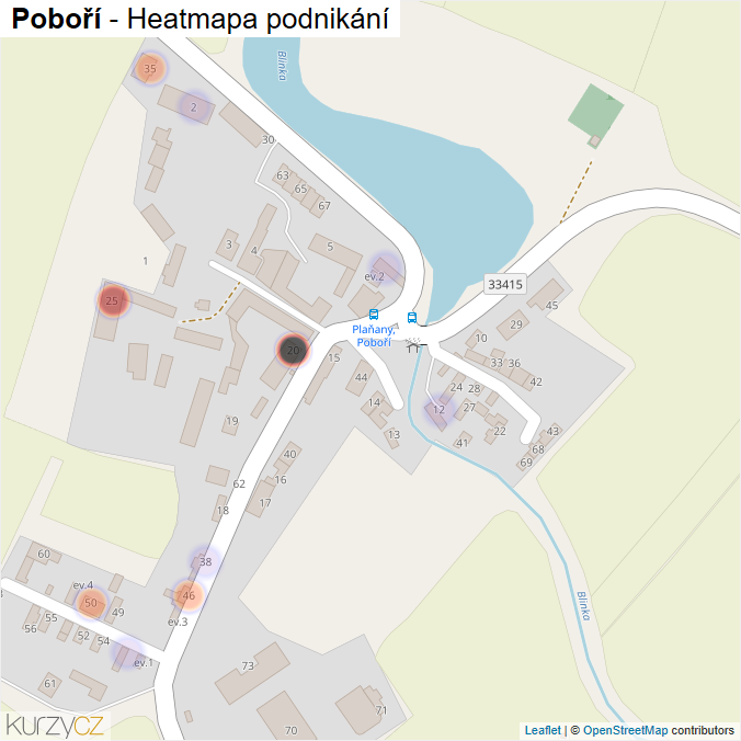 Mapa Poboří - Firmy v části obce.