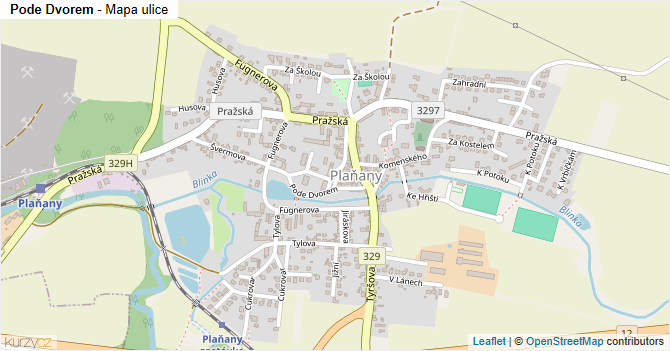 Pode Dvorem - mapa ulice