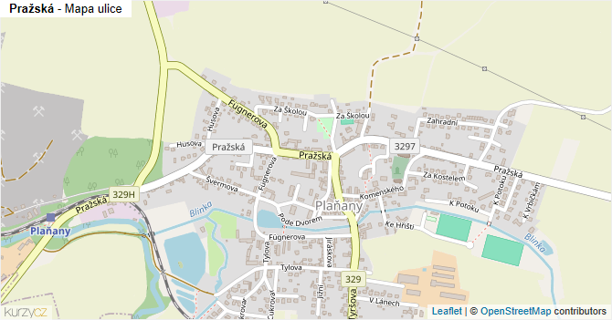 Pražská - mapa ulice