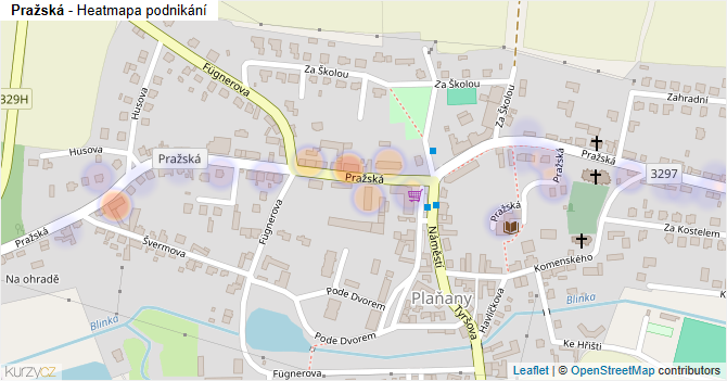 Pražská - mapa podnikání