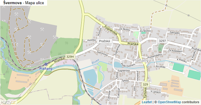 Švermova - mapa ulice