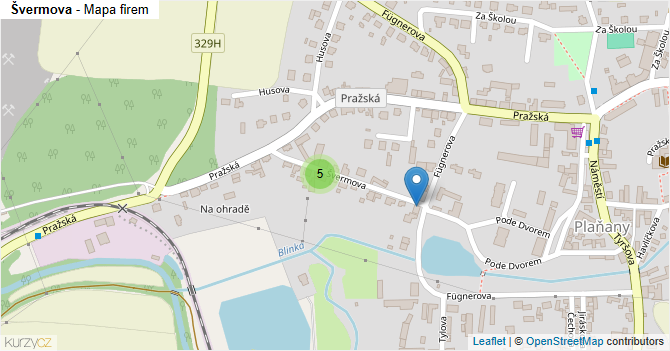 Švermova - mapa firem