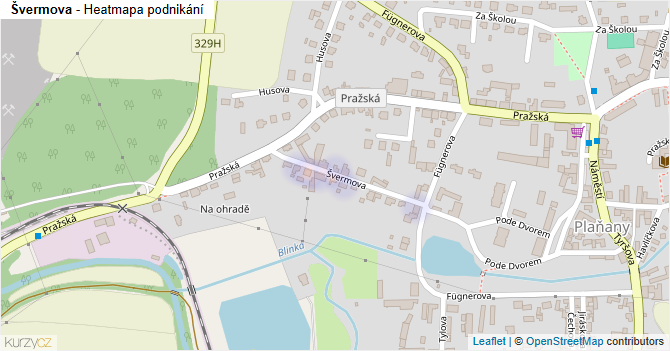 Švermova - mapa podnikání