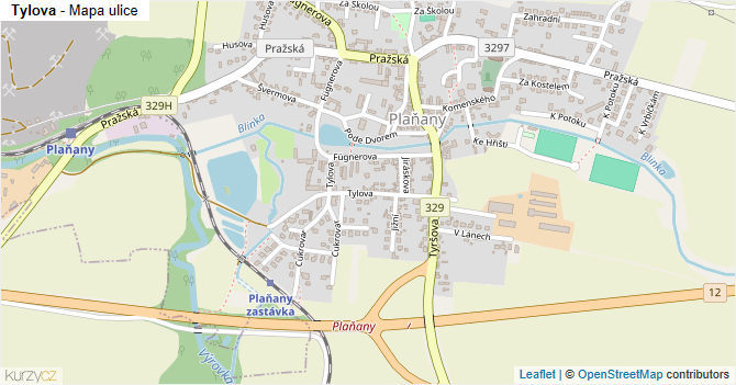 Tylova - mapa ulice
