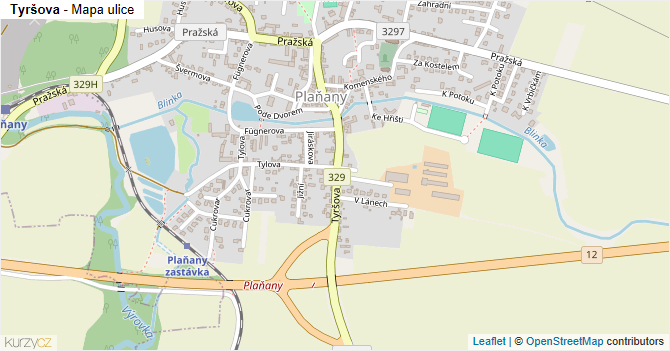 Tyršova - mapa ulice